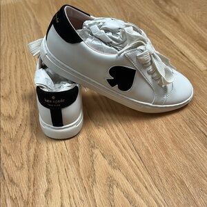 Kate Spade Cream and Black Spade Sneakers